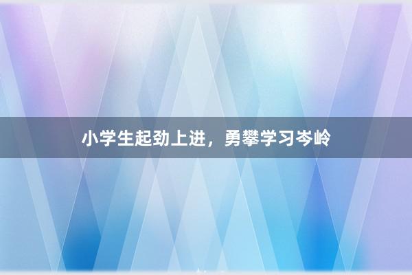 小学生起劲上进,勇攀学习岑岭